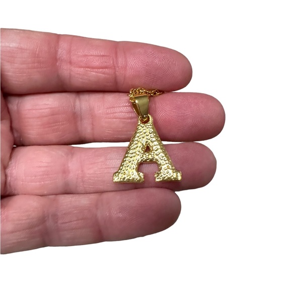 Gold Letter A Pendant Adjustable Necklace - Picture 4 of 6